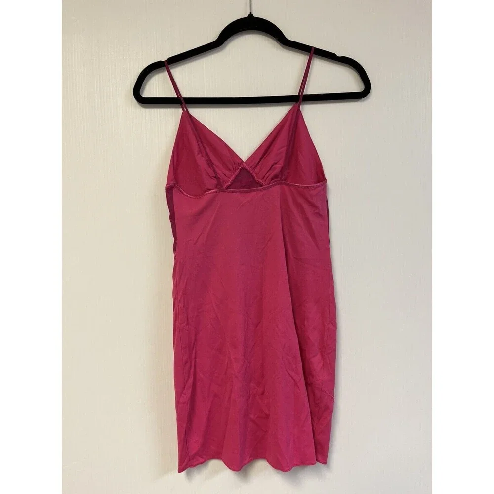 Vintage Victoria’s Secret Gold Label Hot Pink Embroidered Baroque Lace overlay P
